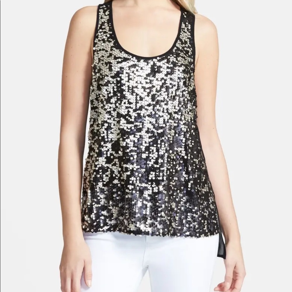 Trouvé Black tank top with sequins.